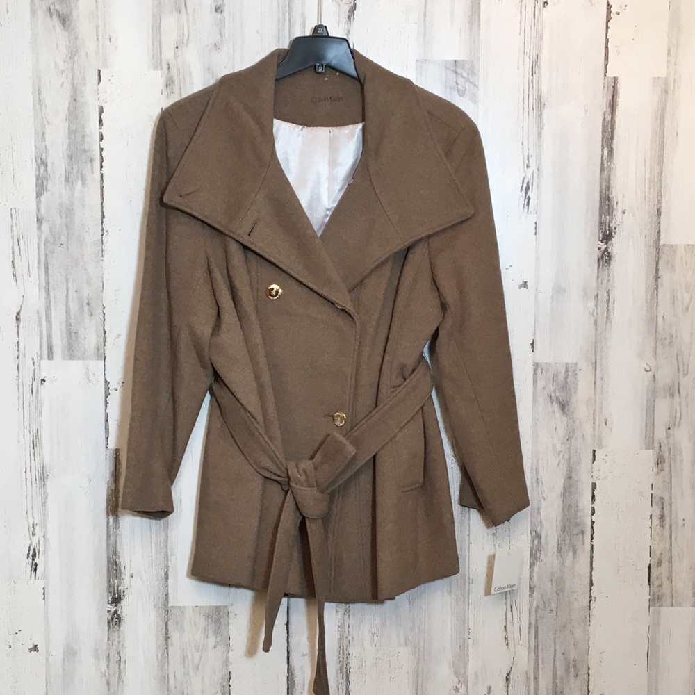 Calvin Klein Wool Blend PeaCoat 2X - Picture 3 of 9